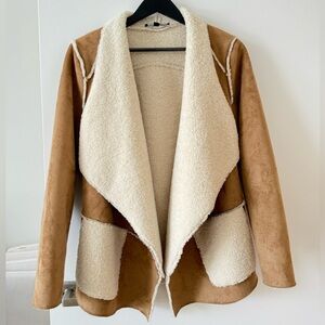 Saks 5th faux Shearling light brown jacket XS S
